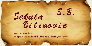Sekula Bilimović vizit kartica